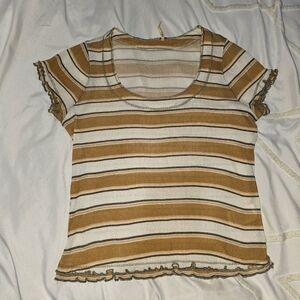 Free People Striped Teeshirt Sz Med